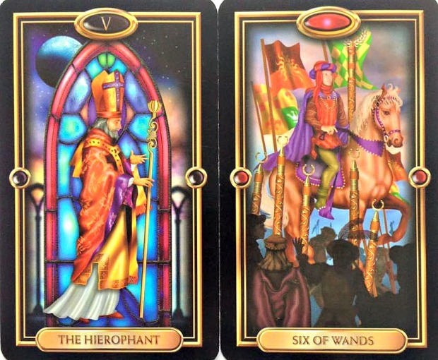 Hierophant & 6 of Wands